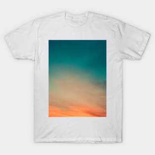 preppy abstract minimalist teal green orange sunset ombre T-Shirt